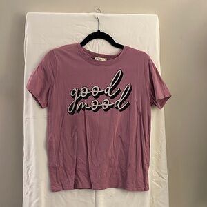 Pink 'Good Mood' Graphic T-Shirt